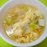 白菜とえのきの和風たまごスープ